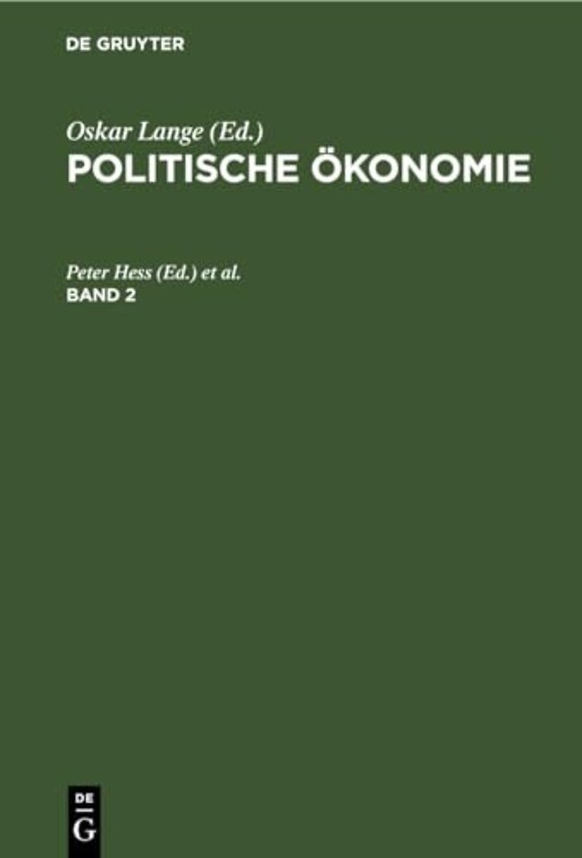 Politische Okonomie. Band 2