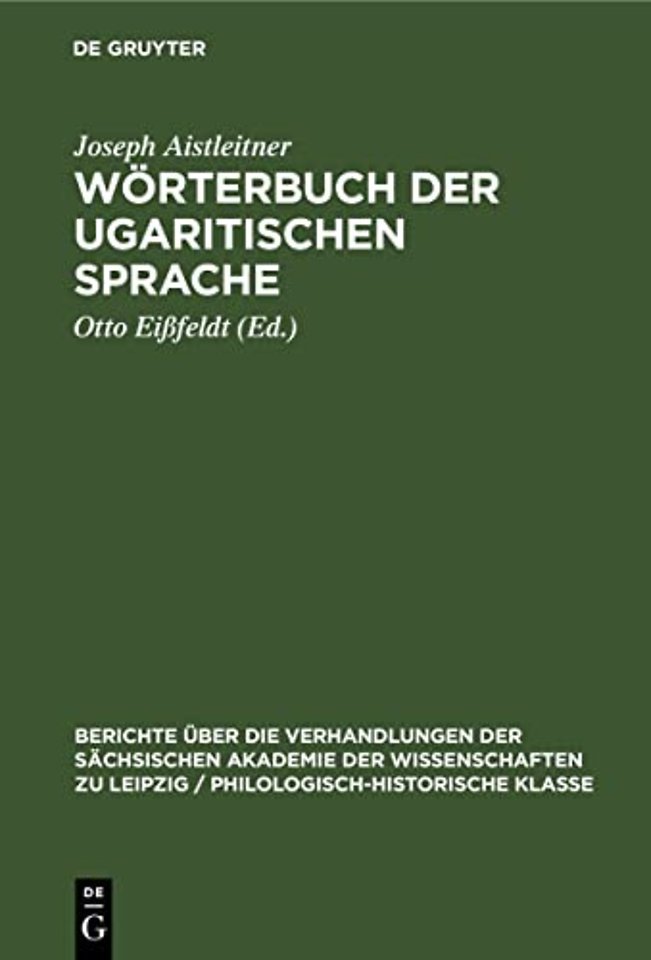 Worterbuch Der Ugaritischen Sprache