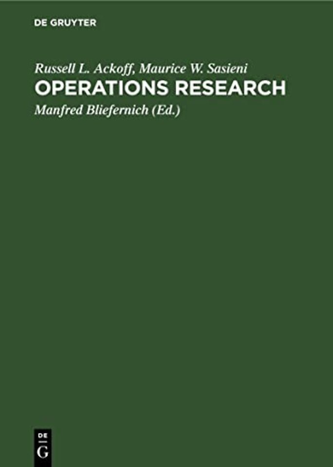 Operations Research – Grundzüge der Operationsforschung