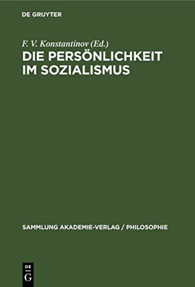Die Personlichkeit Im Sozialismus
