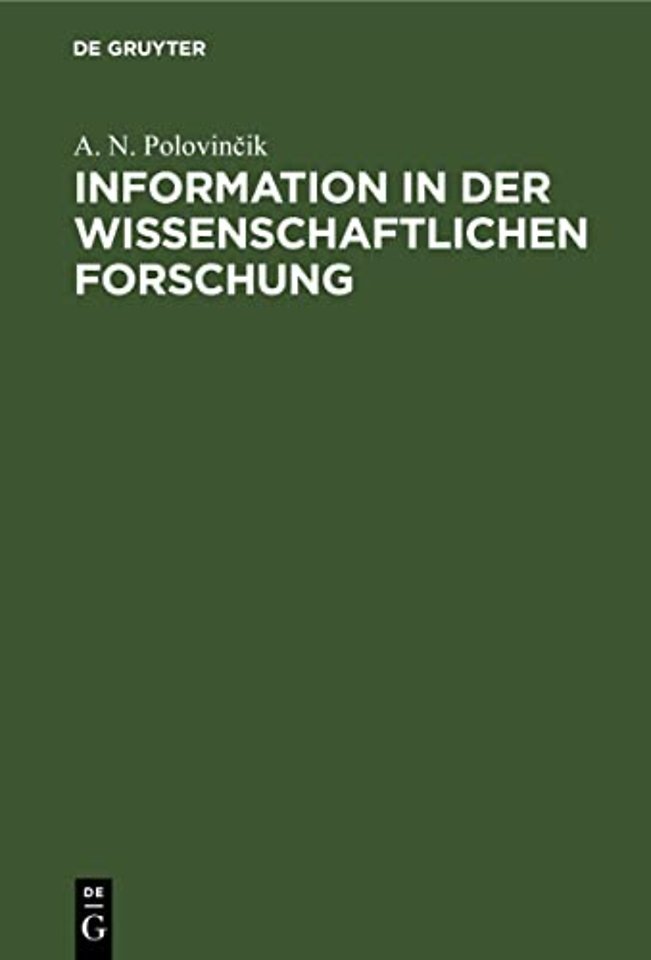 Information in Der Wissenschaftlichen Forschung