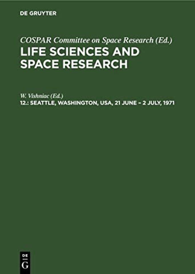 Seattle, Washington, USA, 21 June – 2 July, 1971 – Proceedings of the Open Meeting of Working Group 5 of the Fourteenth Plenary Meeting of Cospar