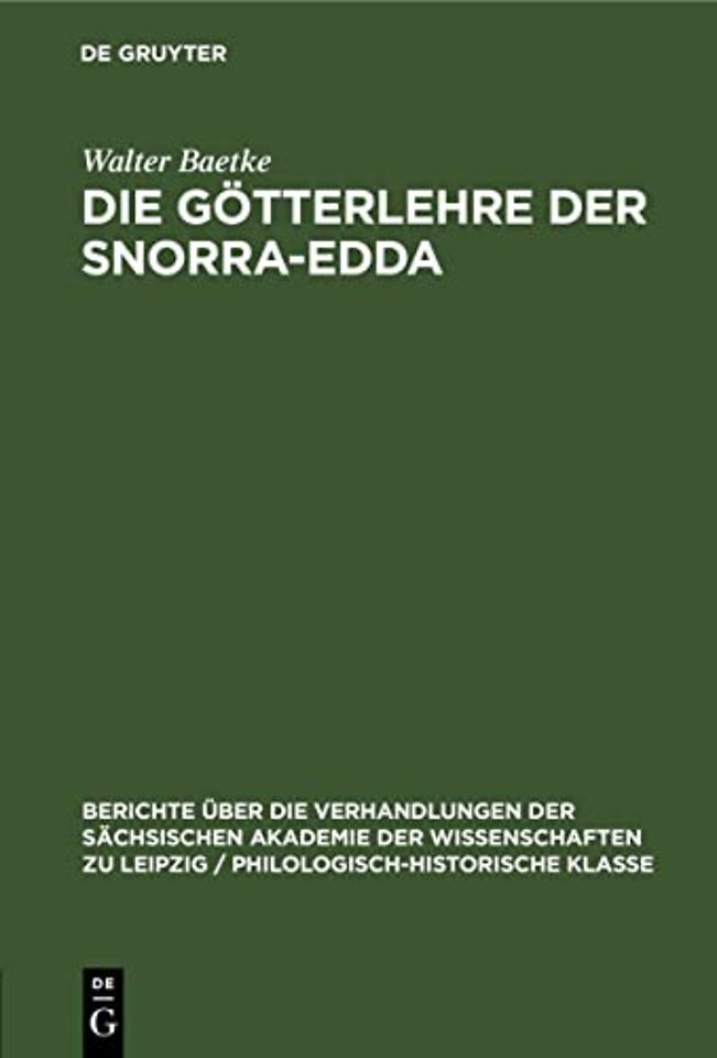 Die Gotterlehre Der Snorra-Edda