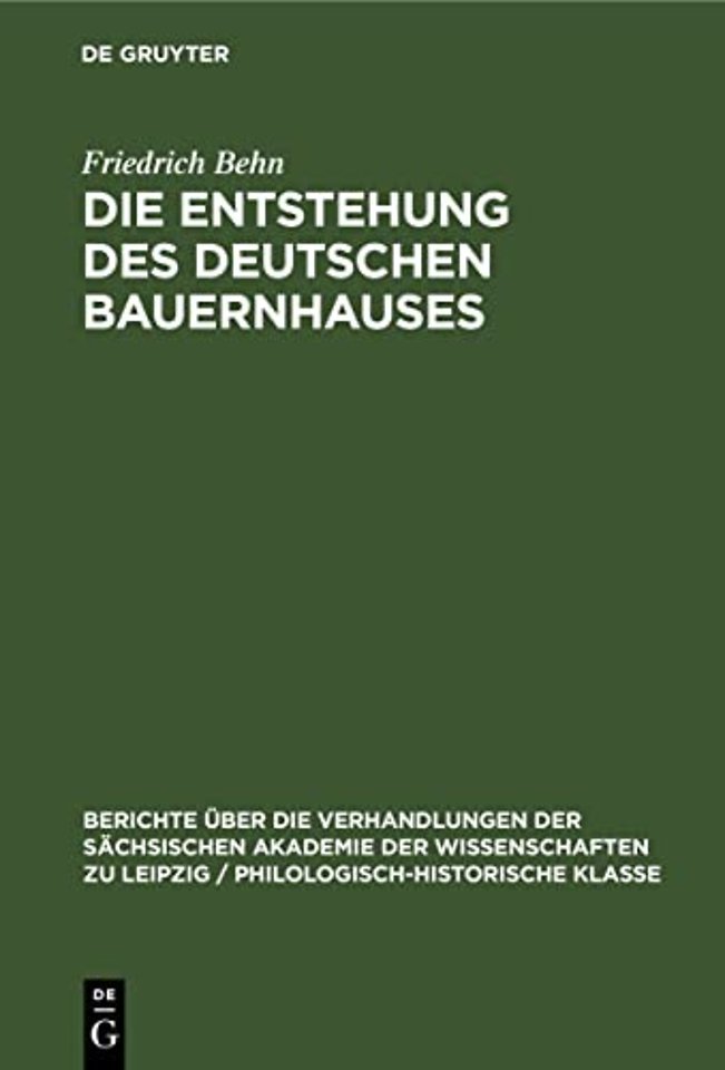 Die Entstehung des Deutschen Bauernhauses