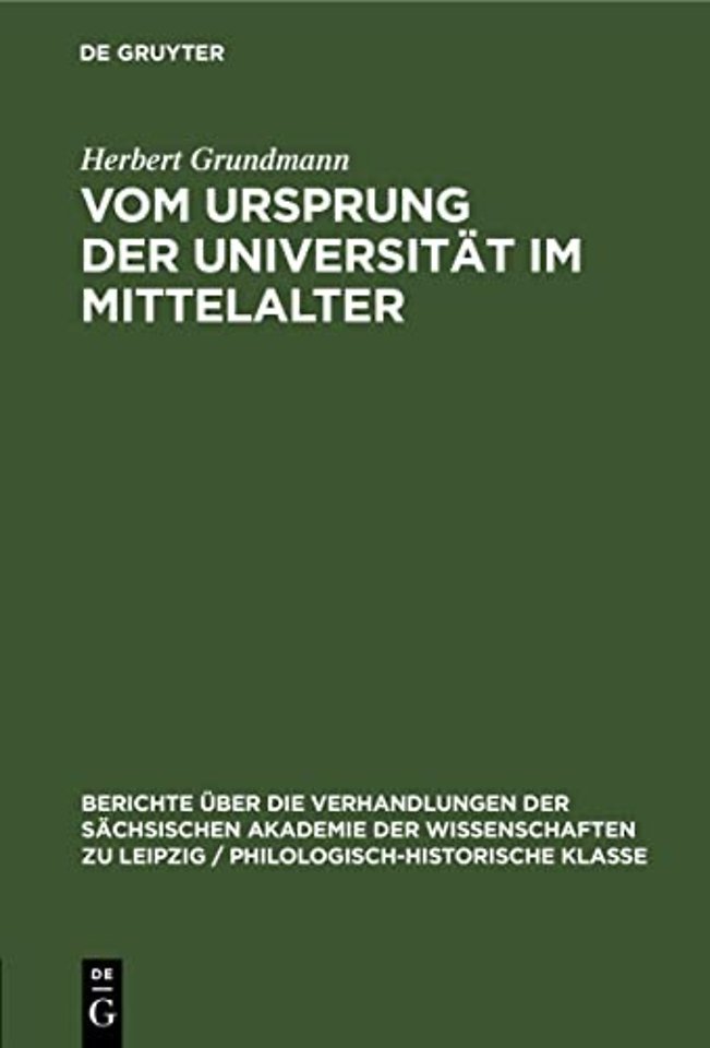Vom Ursprung Der Universitat Im Mittelalter