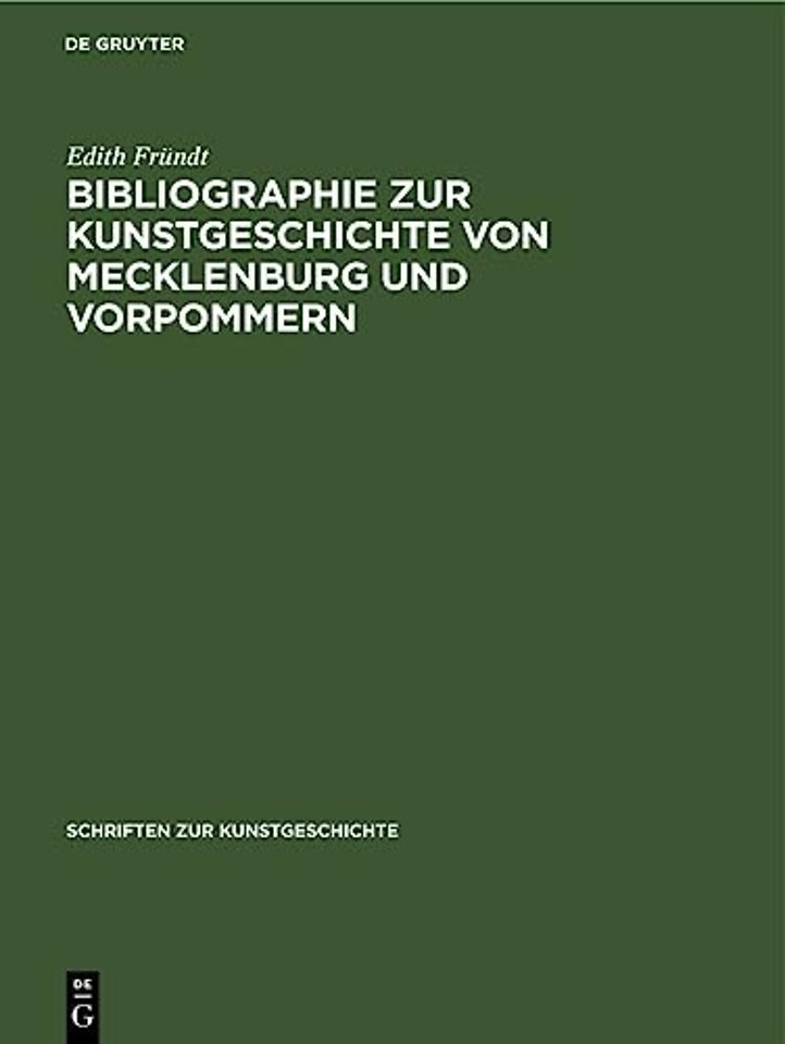 Bibliographie zur Kunstgeschichte von Mecklenburg und Vorpommern