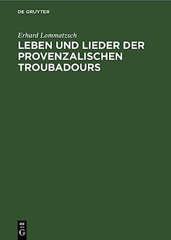 Leben und Lieder der Provenzalischen Troubadours – II. Lieder verschiedener Gattung