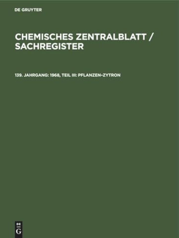 1968, Teil III: Pflanzen–Zytron