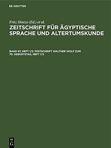 Festschrift Walther Wolf zum 70. Geburtstag, Heft 1/2