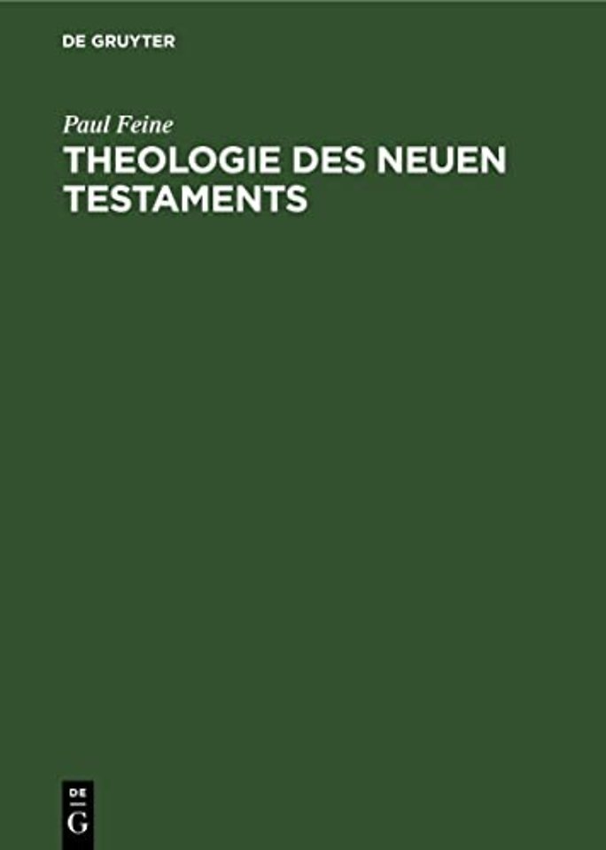 Theologie Des Neuen Testaments