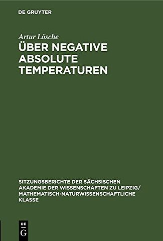 Uber Negative Absolute Temperaturen