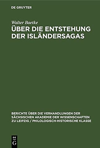 Über die Entstehung der Isländersagas