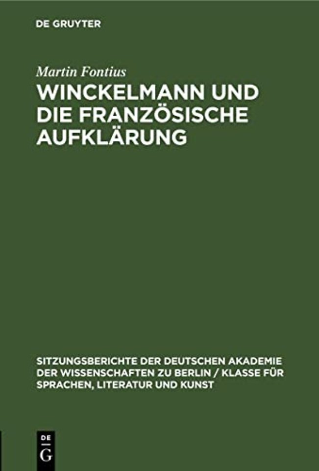 Winckelmann Und Die Franzosische Aufklarung