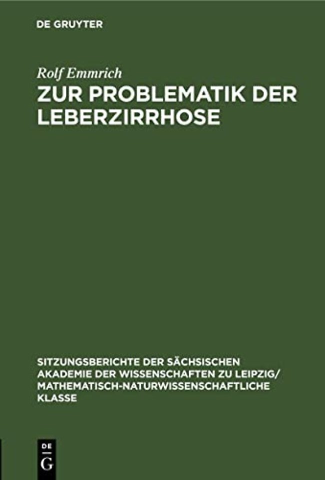 Zur Problematik Der Leberzirrhose