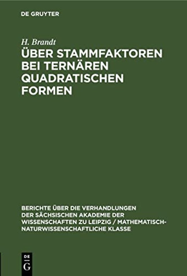 Uber Stammfaktoren Bei Ternaren Quadratischen Formen