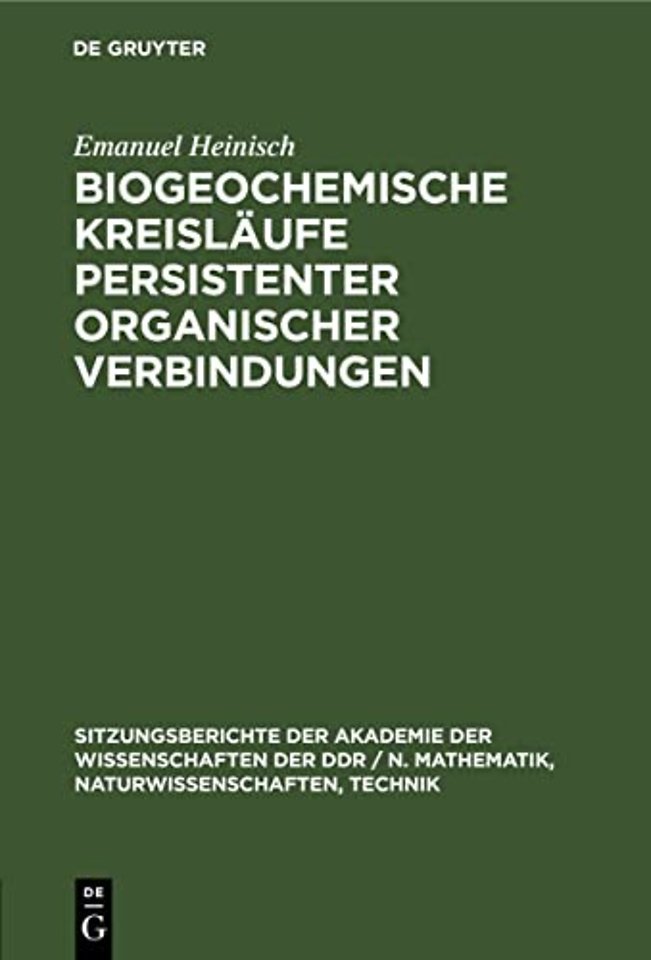 Biogeochemische Kreislaufe Persistenter Organischer Verbindungen