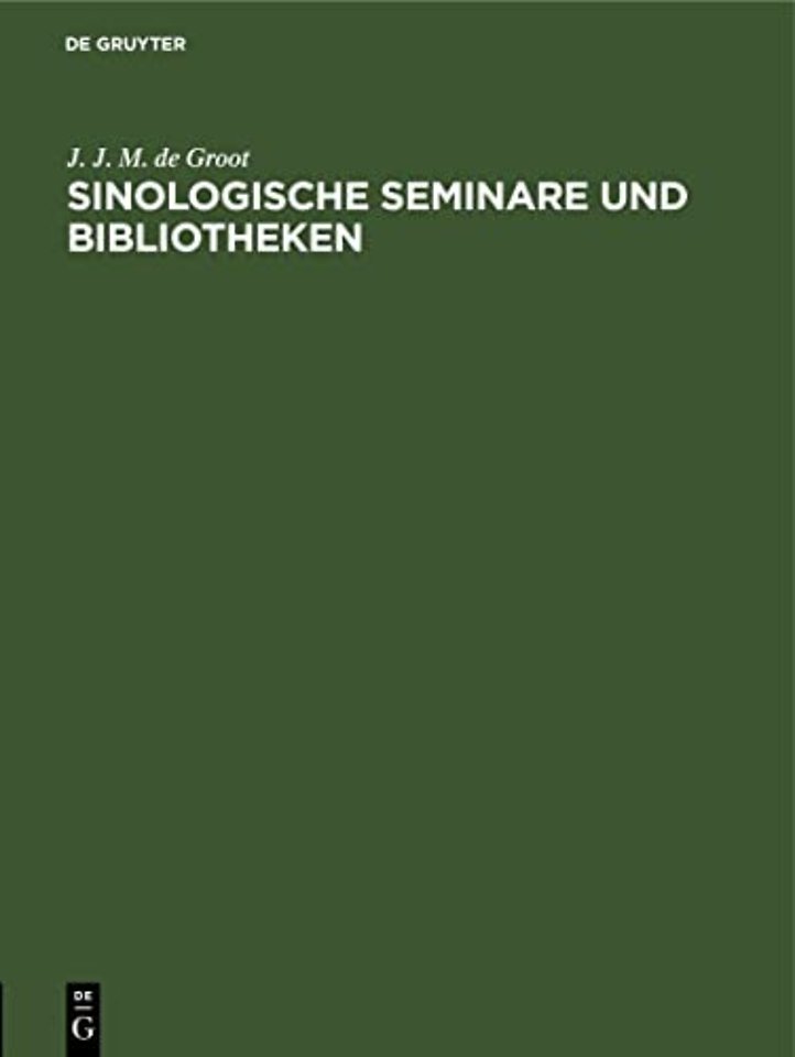 Sinologische Seminare Und Bibliotheken