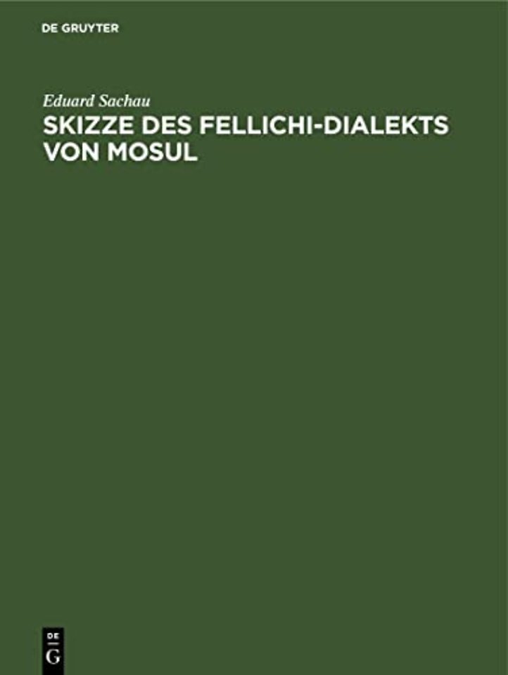 Skizze Des Fellichi-Dialekts Von Mosul