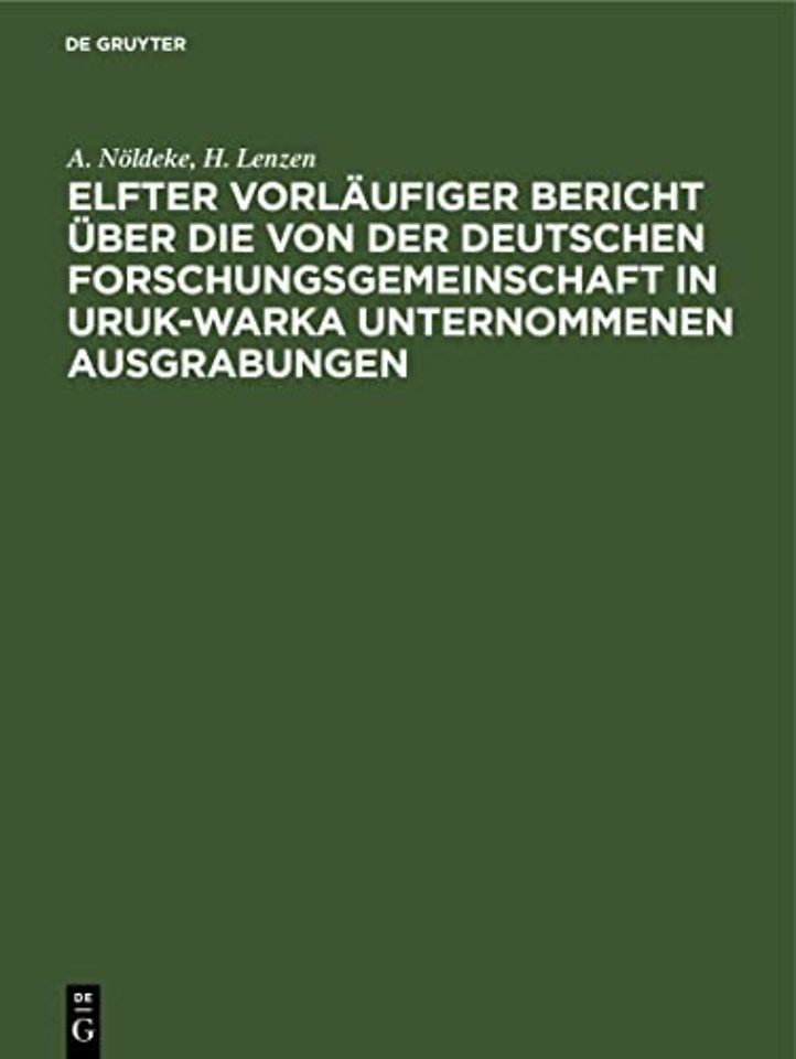 Elfter vorläufiger Bericht über die von der Deut – Einzelausgabe