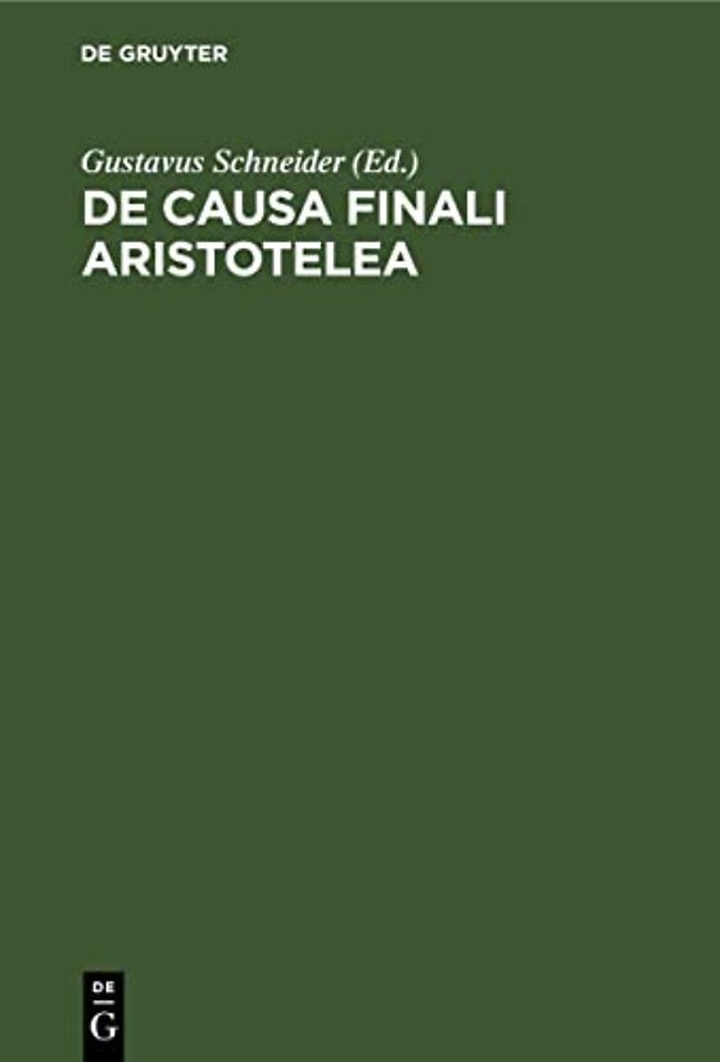 De causa finali Aristotelea