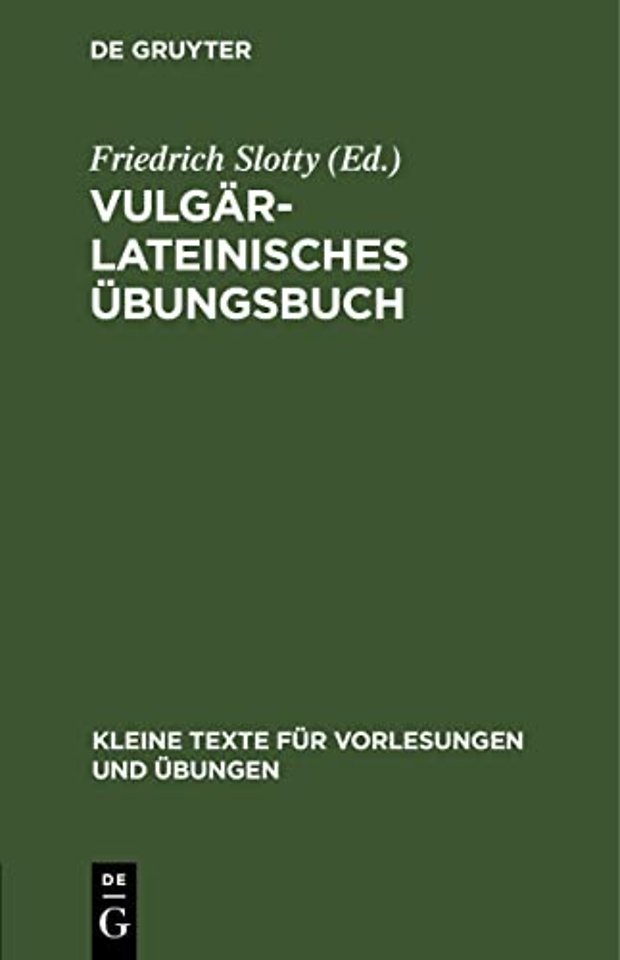 Vulgärlateinisches Übungsbuch