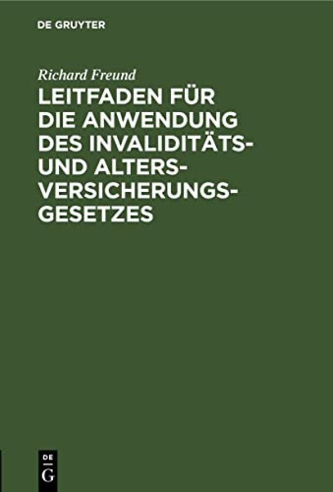 Leitfaden Fur Die Anwendung Des Invaliditats- Und Altersversicherungsgesetzes