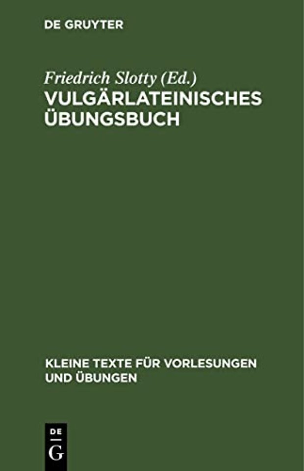 Vulgärlateinisches Übungsbuch
