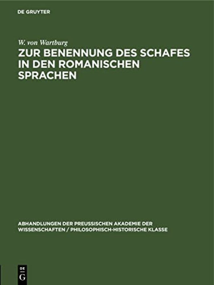 Zur Benennung Des Schafes in Den Romanischen Sprachen