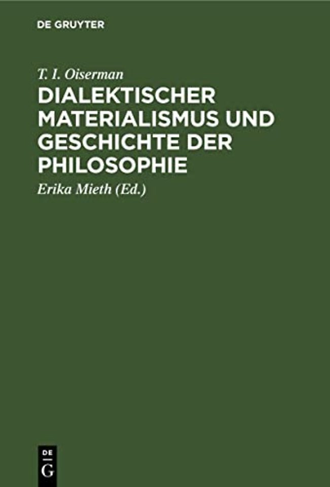 Dialektischer Materialismus und Geschichte der P – Philosophiehistorische Studien