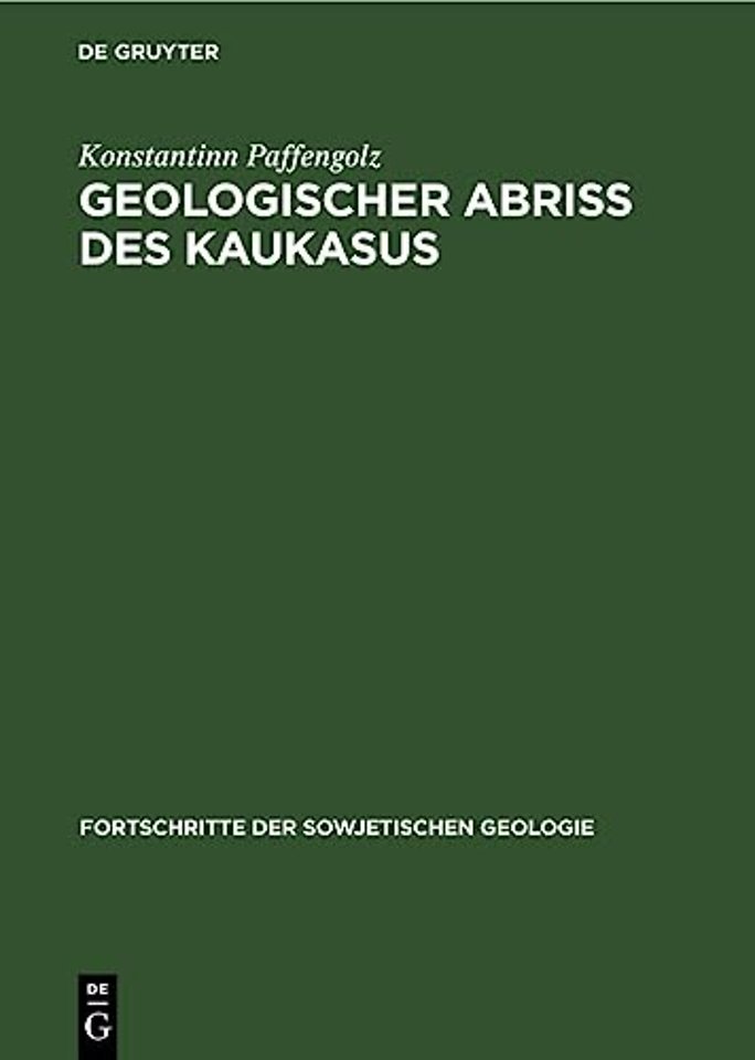 Geologischer Abriss Des Kaukasus