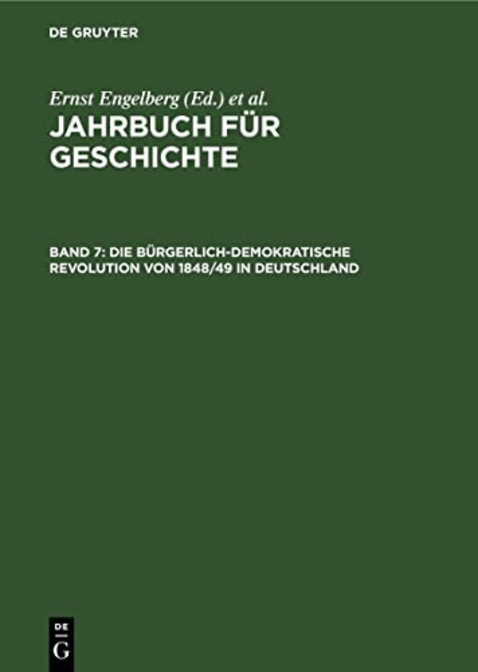 Die Burgerlich-Demokratische Revolution Von 1848/49 in Deutschland