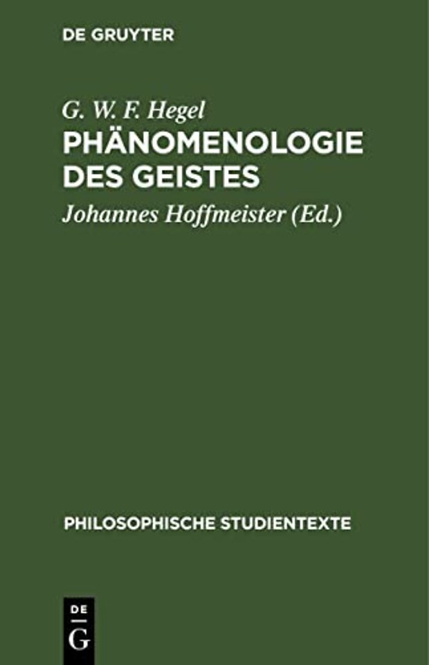 Phanomenologie Des Geistes