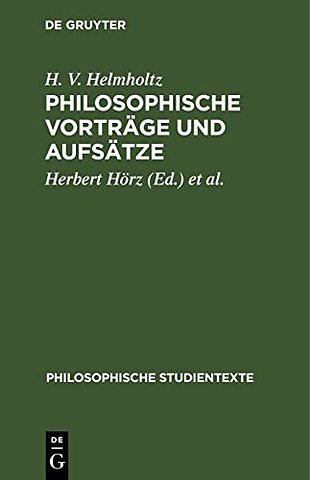 Philosophische Vortrage Und Aufsatze