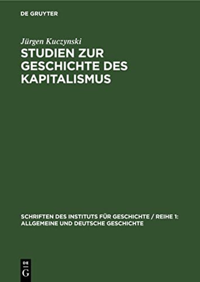 Studien Zur Geschichte Des Kapitalismus