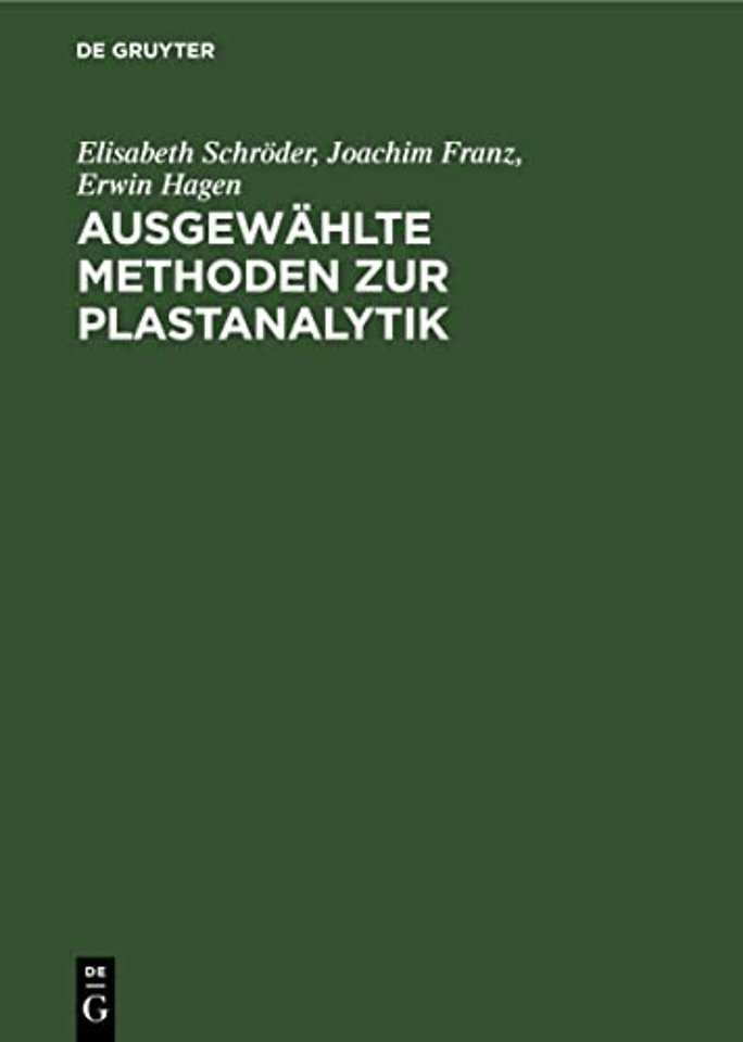 Ausgewahlte Methoden Zur Plastanalytik