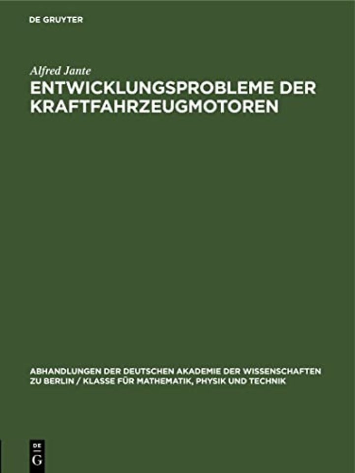 Entwicklungsprobleme Der Kraftfahrzeugmotoren