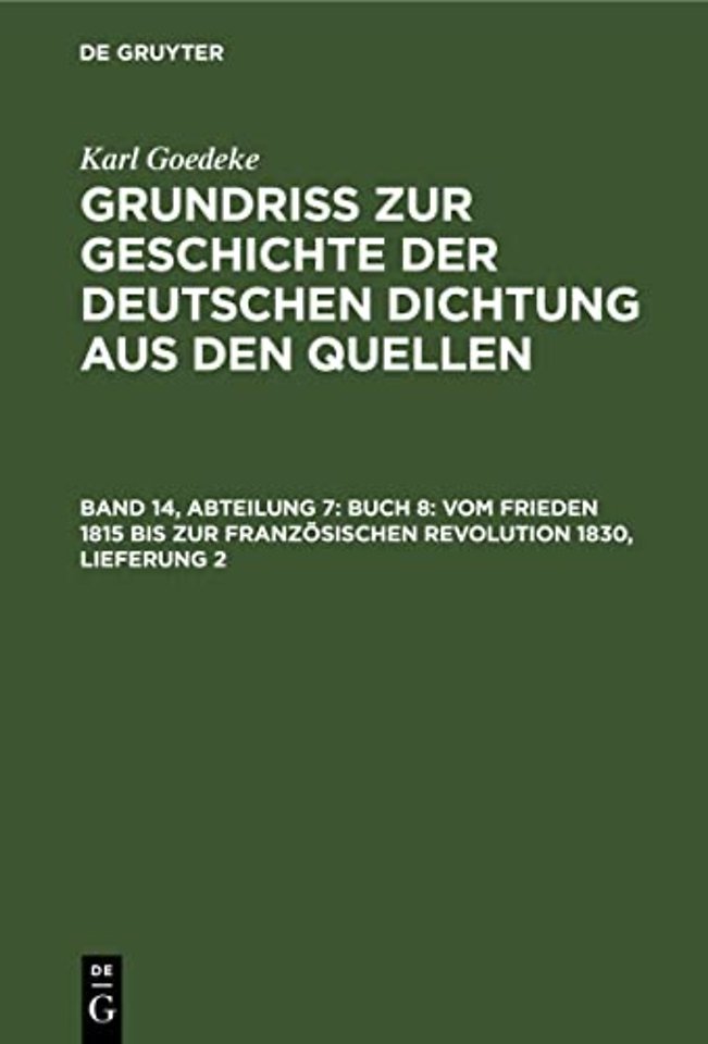 Buch 8: Vom Frieden 1815 Bis Zur Franzosischen Revolution 1830, Lieferung 2