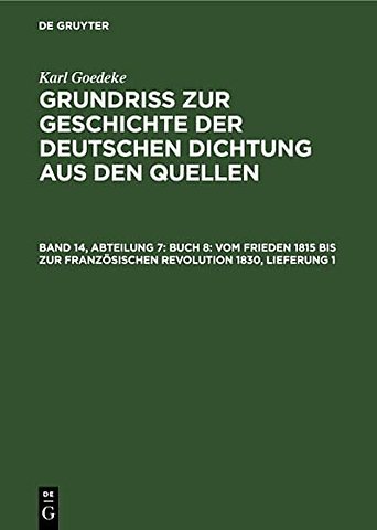 Abteilung 7, Buch 8: Vom Frieden 1815 Bis Zur Franzosischen Revolution 1830