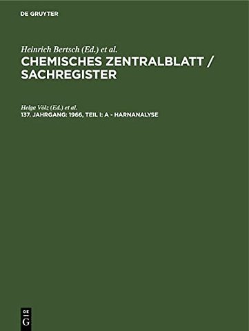1966, Teil I: A - Harnanalyse