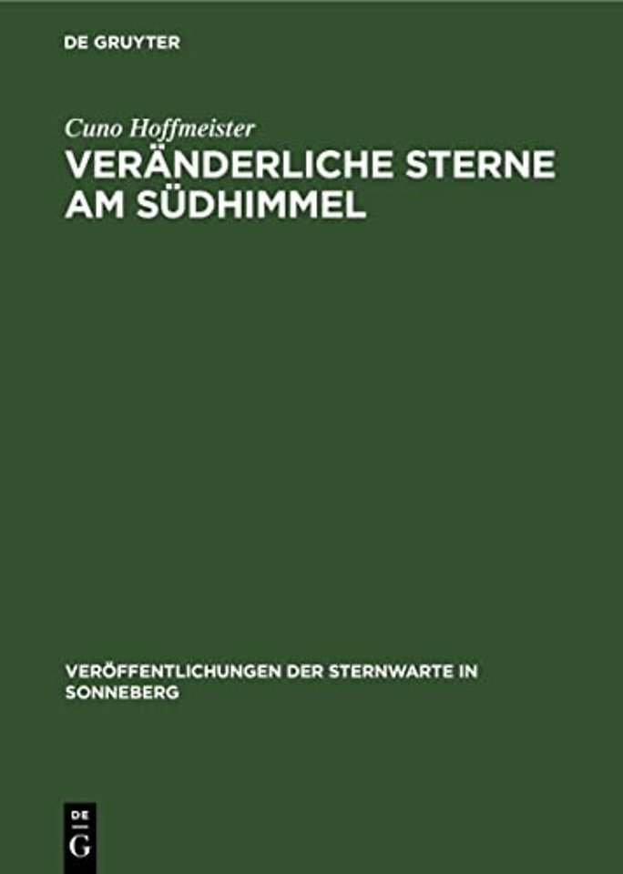 Veranderliche Sterne Am Sudhimmel