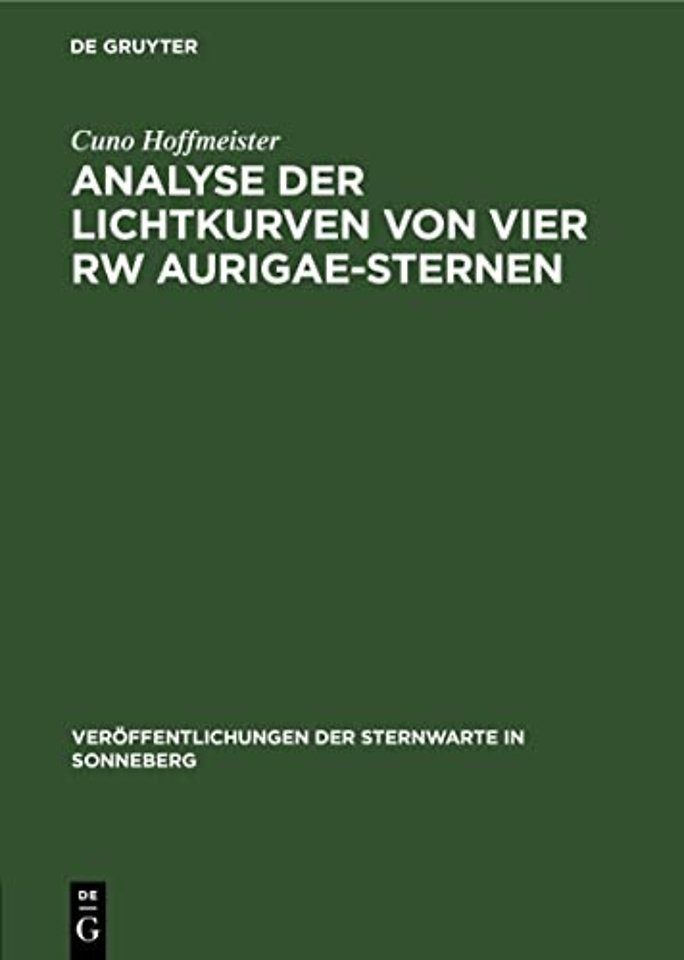 Analyse Der Lichtkurven Von Vier Rw Aurigae-Sternen