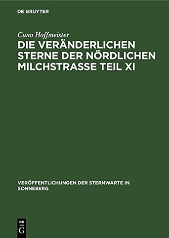Die Veranderlichen Sterne Der Nordlichen Milchstraße Teil XI