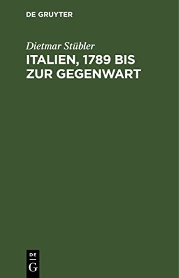Italien, 1789 Bis Zur Gegenwart