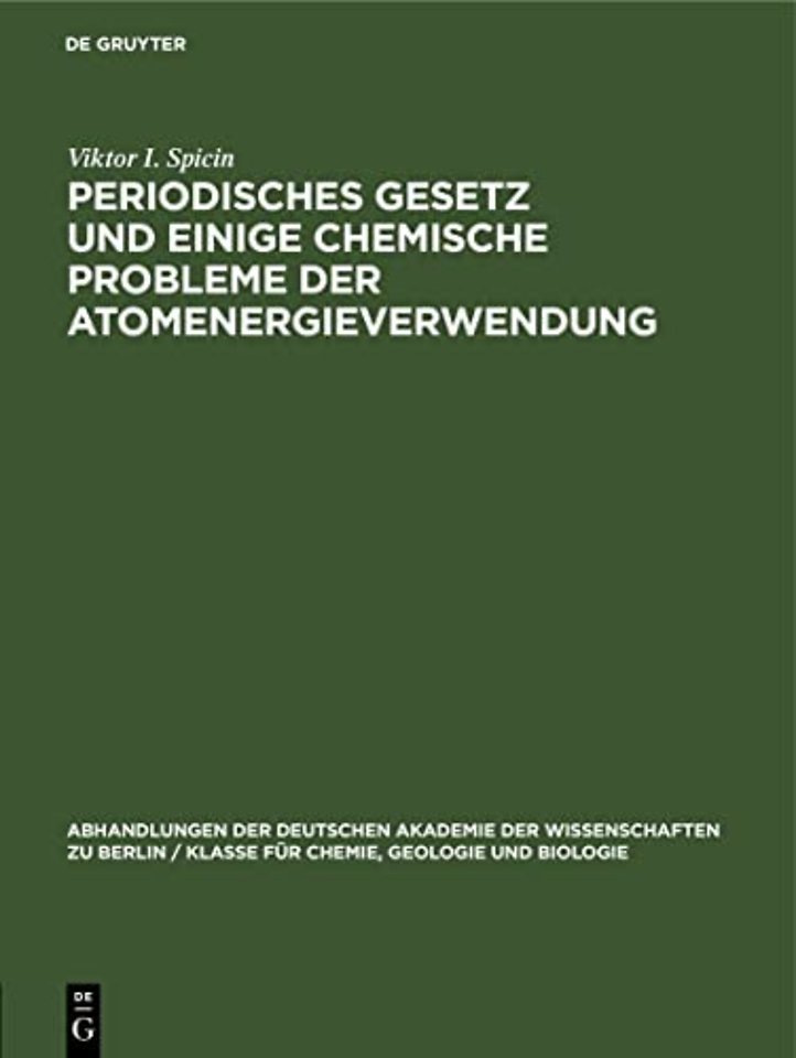 Periodisches Gesetz und einige chemische Problem – Drei Vorträge