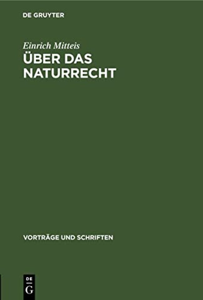 Uber Das Naturrecht