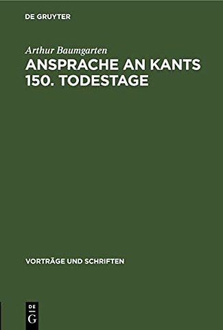 Ansprache an Kants 150. Todestage