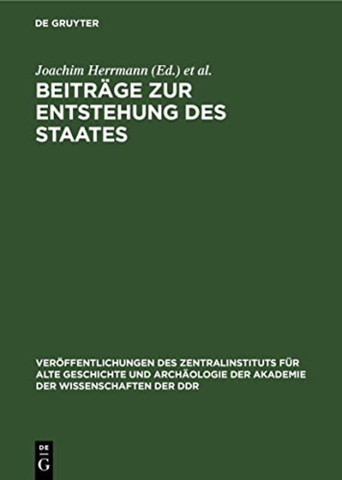 Beitrage Zur Entstehung Des Staates