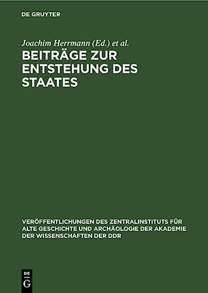 Beitrage Zur Entstehung Des Staates