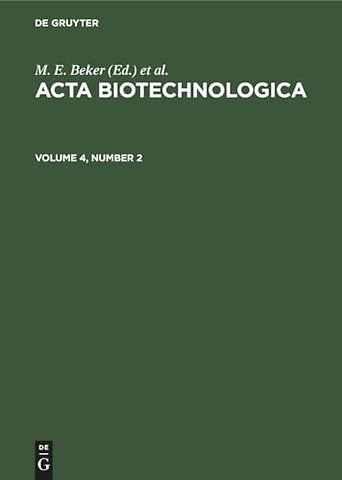 Acta Biotechnologica. Volume 4, Number 2