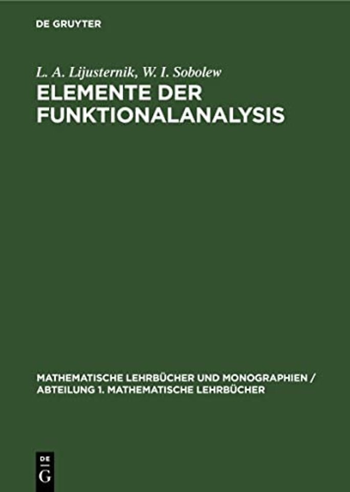 Elemente Der Funktionalanalysis